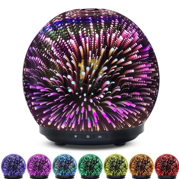 3D Glass Fireworks Aromatherapy Diffuser